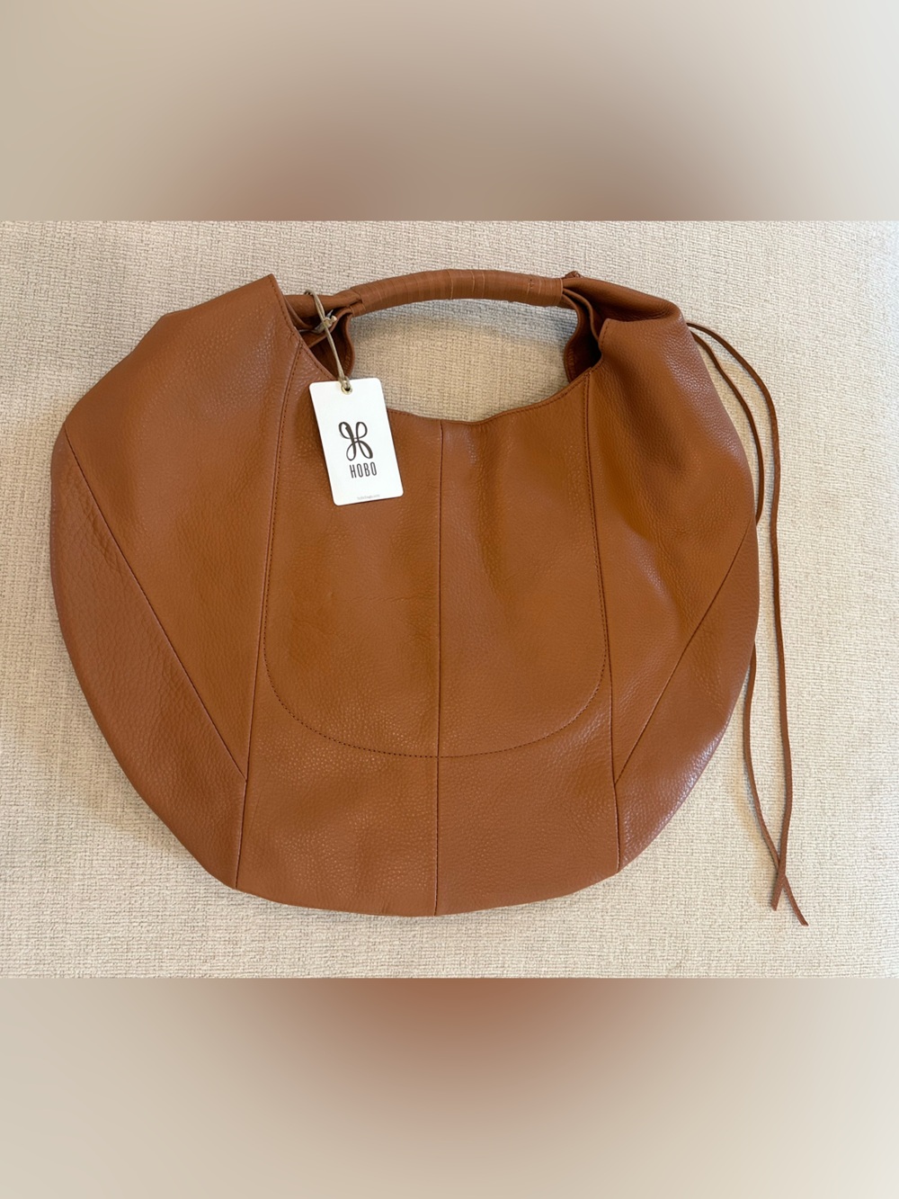 HOBO Cognac Leather Hobo Shoulder Bag NWT